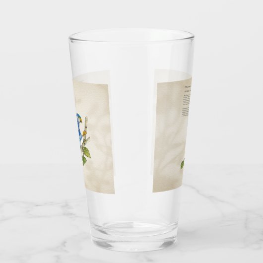 Ultramarine Lorikeet Handlackierte Wasserfarben Glas (Rechts)