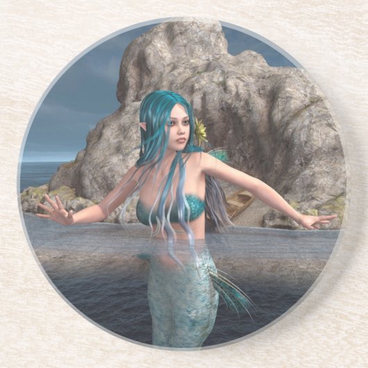 Ultramarine Mermaid Getränkeuntersetzer (Vorne)