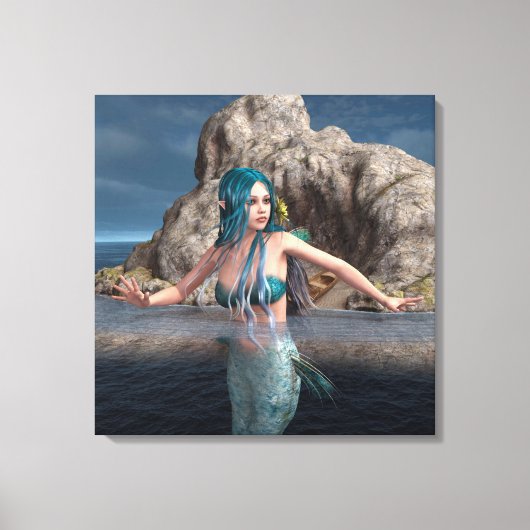 Ultramarine Mermaid Leinwanddruck (Vorderseite)