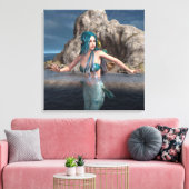 Ultramarine Mermaid Leinwanddruck (Insitu (Wohnzimmer))