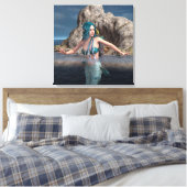 Ultramarine Mermaid Leinwanddruck (Insitu (Schlafzimmer))