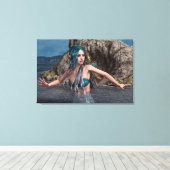 Ultramarine Mermaid Leinwanddruck (Insitu (Holzboden))