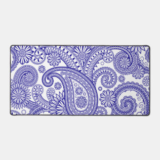 Ultramarine Paisley Floral Swirl Schreibtischunterlage