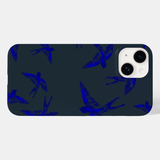 Ultramarine Swallow iPhone 14 Fall Case-Mate iPhone Hülle (Rückseite (Horizontal))