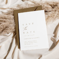 Ultraminimale Goldtypografie Save the Date |