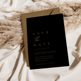 Ultraminimale Goldtypografie Save the Date | Einladung