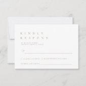 Ultraminimale Typografie mit Kindly Respond RSVP-K RSVP Karte (Vorderseite)