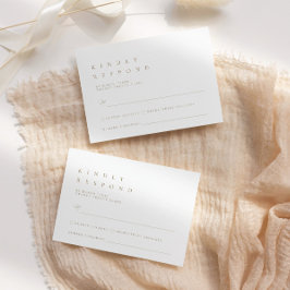 Ultraminimale Typografie mit Kindly Respond RSVP-K RSVP Karte