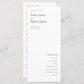 UltraMinimalistisches Schwarz-Weiß-Hochzeitsprogra (Vorne/Hinten)