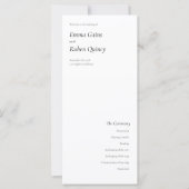 UltraMinimalistisches Schwarz-Weiß-Hochzeitsprogra (Vorderseite)