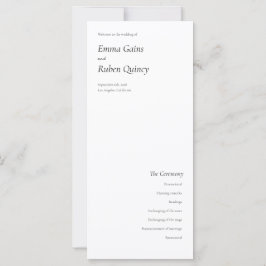 UltraMinimalistisches Schwarz-Weiß-Hochzeitsprogra