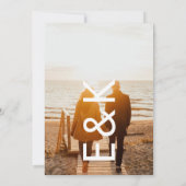 Ultramodern | FOTO | Bold Monogram Wedding Einladung (Rückseite)