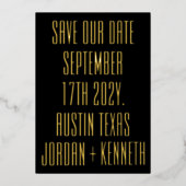 Ultramoderne 2-seitige, große, fette Foto Back Wed Folieneinladung (Vorderseite)