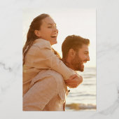 Ultramoderne 2-seitige, große, fette Foto Back Wed Folieneinladung (Rückseite)