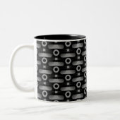 Ultramoderne Abstrakte Tasse, grau Zweifarbige Tasse (Links)