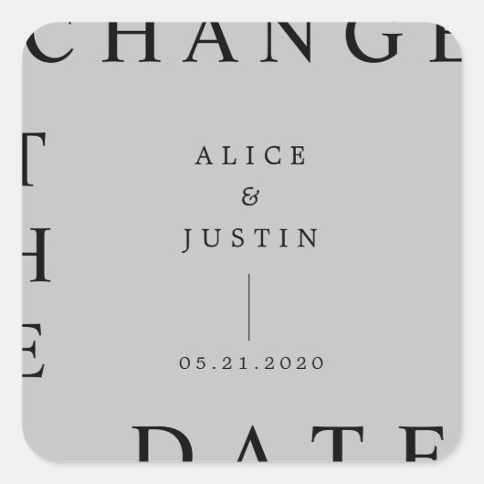 Ultramoderne Änderung des Datums-Aufklebers Quadratischer Aufkleber (Vorderseite)