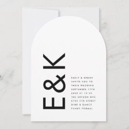 Ultramoderne Arch-Monogramm-Hochzeit Einladung