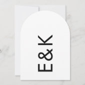 Ultramoderne Arch-Monogramm-Hochzeit Einladung (Rückseite)