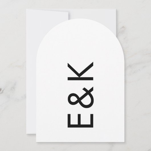 Ultramoderne Arch-Monogramm-Hochzeit Einladung (Rückseite)