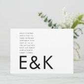 Ultramoderne BOLD-Monogramm-Hochzeit Einladung (Stehend Vorderseite)