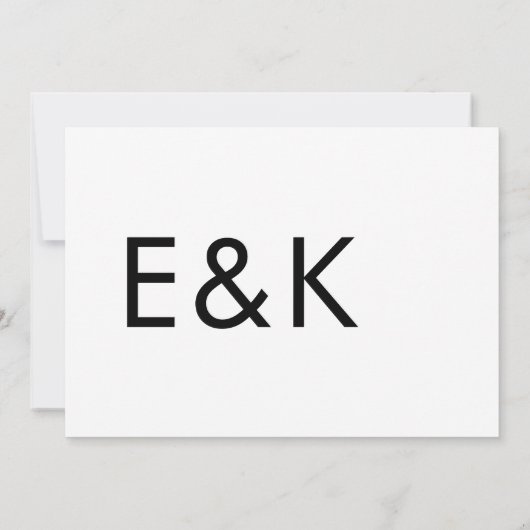 Ultramoderne BOLD-Monogramm-Hochzeit Einladung (Rückseite)