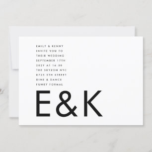 Ultramoderne BOLD-Monogramm-Hochzeit Einladung