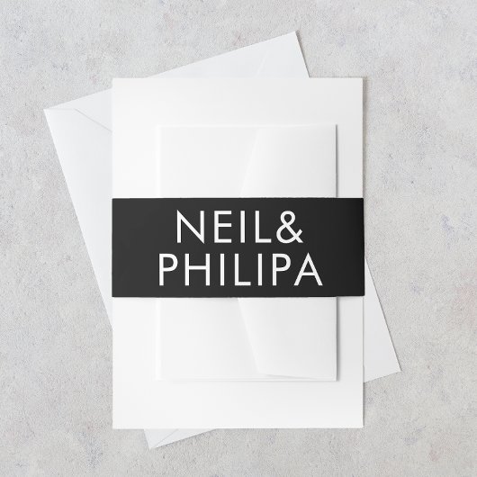 Ultramoderne BOLD NAMES Big Monogram Wedding Einladungsbanderole