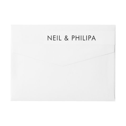 Ultramoderne BOLD NAMES Hochzeitstorte (Rückseite)