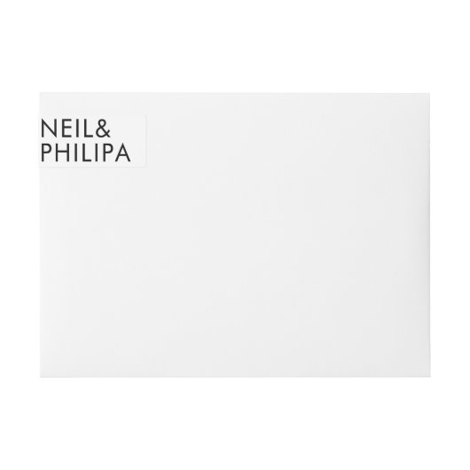 Ultramoderne BOLD NAMES Hochzeitstorte (Vorderseite)