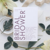 Ultramoderne Editierbare Lila und weiße Bridal Einladung