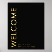 Ultramoderne, einfache Hochzeitswillkommen Gold Foliendrucke (Vorderseite)