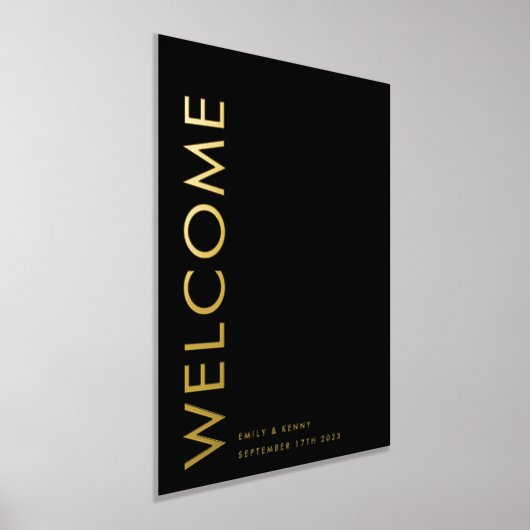 Ultramoderne, einfache Hochzeitswillkommen Gold Foliendrucke (Ablage )