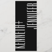 Ultramoderne, einfache Minimalistische Schwarz-wei Menükarte (Rückseite)