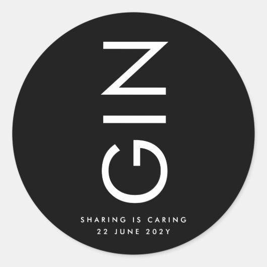 Ultramoderne, fette Big Monogram Liquor Flasche Runder Aufkleber (Vorderseite)