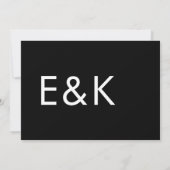Ultramoderne, fette Große Monogramm Minimalistisch Einladung (Rückseite)