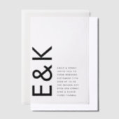 Ultramoderne, fette Monogramm-Hochzeit Pergament Einladungen (Versetzt)