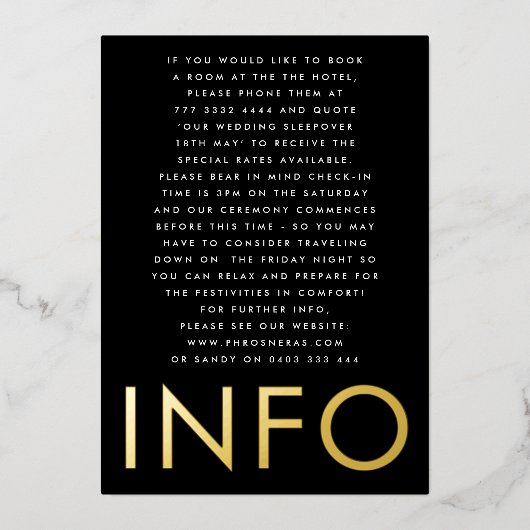 Ultramoderne, fette Monogramm-Hochzeitsglanz Folieneinladung (Vorderseite)