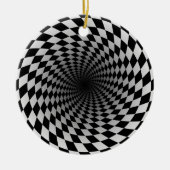 Ultramoderne futuristische Schwarz-Weiß Keramik Ornament (Vorne)