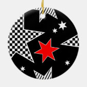 Ultramoderne futuristische Schwarz-Weiß Keramik Ornament (Hinten)