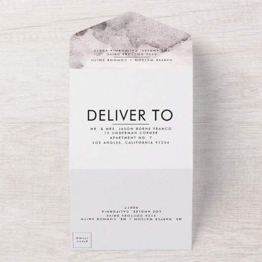 Ultramoderne Gender-Neutral-Tinte-Hochzeit All In One Einladung (Außenbereich)