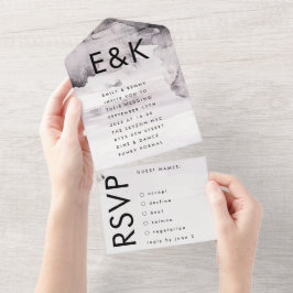 Ultramoderne Gender-Neutral-Tinte-Hochzeit All In One Einladung