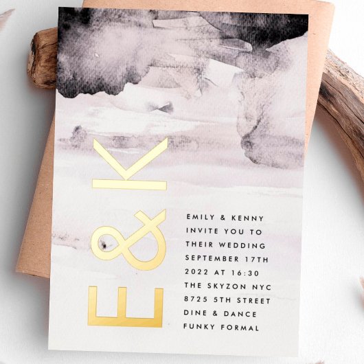 Ultramoderne Gender-Neutral-Tinte-Hochzeit Folieneinladung