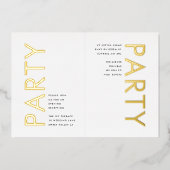 Ultramoderne GOLD-FOIL-PARTY EINLADUNG für Monogra (Vorderseite)