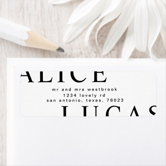 Ultramoderne, große Monogramm-Rücksendeadresse (Insitu)