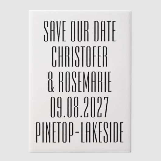 Ultramoderne Großfette Details Save the Date Pergament Einladungen (Vorderseite)