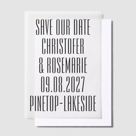 Ultramoderne Großfette Details Save the Date Pergament Einladungen (Versetzt)