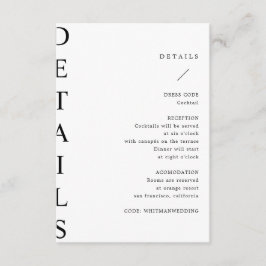 ultramoderne Hochzeitskarte Begleitkarte