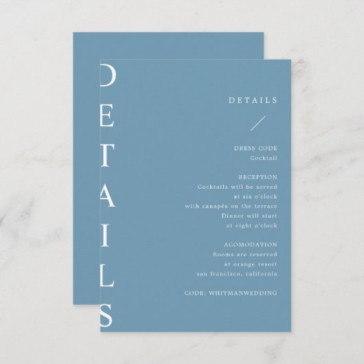 ultramoderne Hochzeitskarte Begleitkarte (Vorne/Hinten)