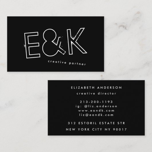 Ultramoderne Kontur Big Funky Script Artist Visitenkarte (Vorne/Hinten)