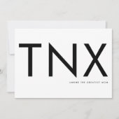 Ultramoderne kühne große Dankeschön Muttertag (Vorderseite)